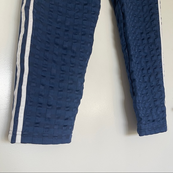 SOLD NEW w tag ADIDAS MED Banyan seersucker 3 stripe checker trackpant navy blue - Picture 7 of 12